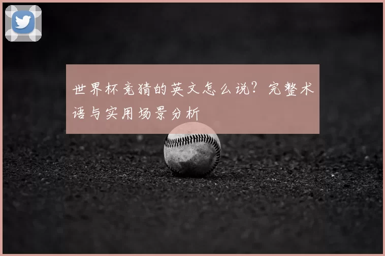 世界杯竞猜的英文怎么说？完整术语与实用场景分析